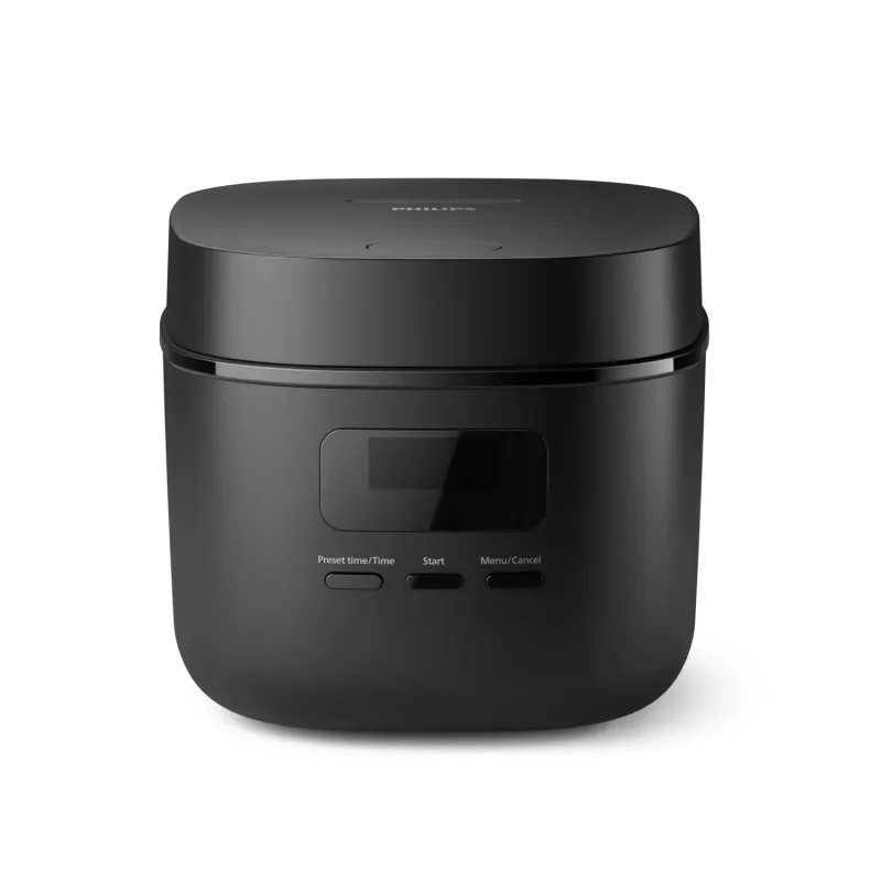 Panela de arroz Philips 3000 Series HD3080/80, 0,54 L, 400 W, preto, controlo por botões