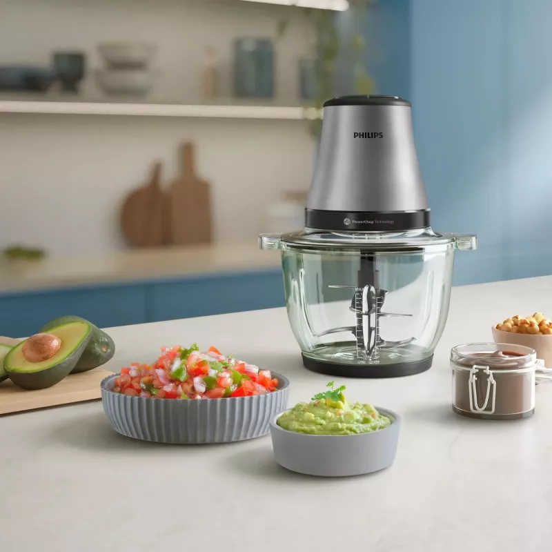 Philips 3000 Series HR1503/00 Picadora elétrica 2 L 500 W Aço inoxidável