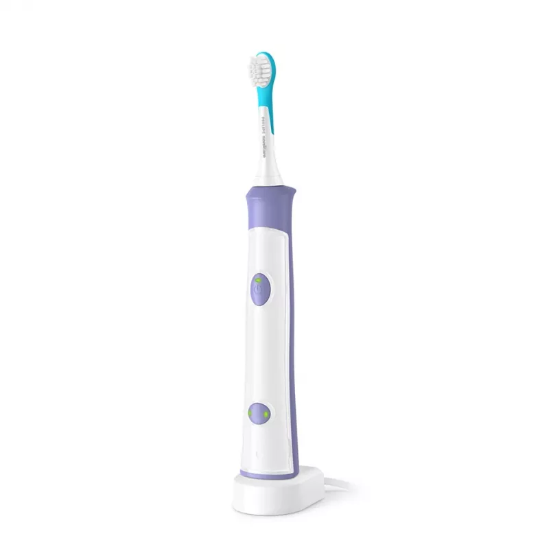 Escova de dentes sónica Philips Sonicare For Kids HX6322/12 – bateria de iões de lítio integrada, 1 cabo, 2 cabeças de escova, modo cuidado diário