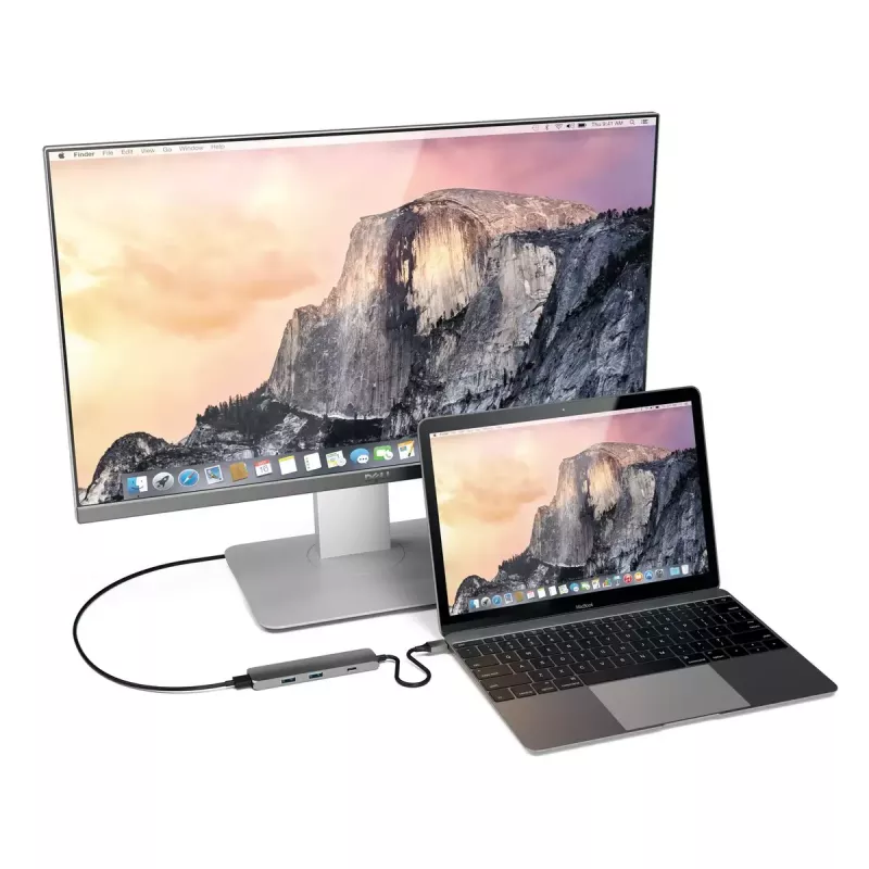 Dock/replicador de portas para portátil Satechi ST-CMAM USB 3.2 Gen 1 Type-C, HDMI, USB-A, USB-C, cinzento, alumínio