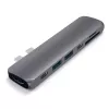 Dock/replicador de portas para portátil Satechi ST-CMBPM — anfitrião USB 3.2 Gen 1 Type-C, HDMI, USB-A, SD/MicroSD, cinzento