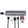 Dock/replicador de portas para portátil Satechi ST-CMBPM — anfitrião USB 3.2 Gen 1 Type-C, HDMI, USB-A, SD/MicroSD, cinzento