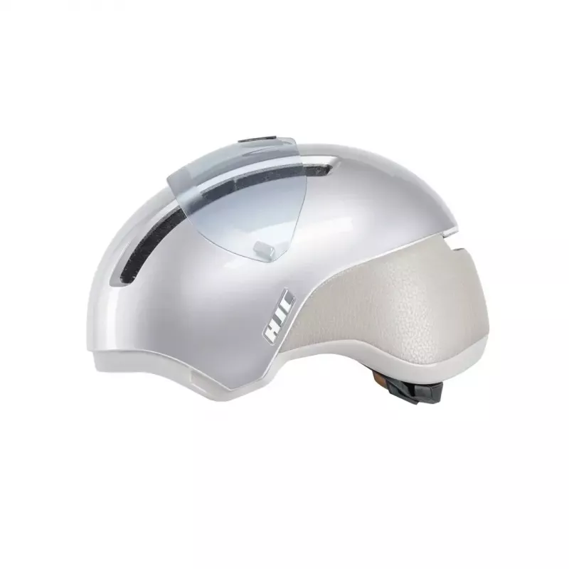 Capacete de bicicleta HJC CALIDO PLUS L, Pearl Grauish Silver, In-Mold, 58–63 cm, 350 g, viseira magnética