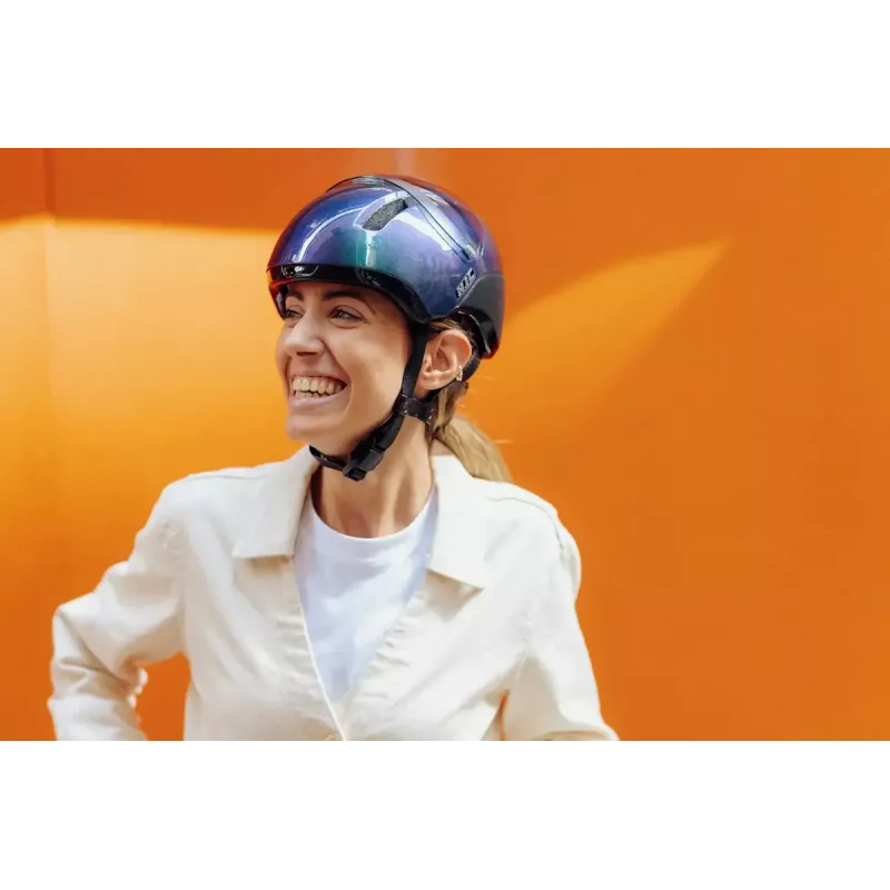 Capacete de bicicleta HJC Calido Plus, tamanho S (51–56 cm), In-Mold, viseira magnética, 350 g, branco/cinzento