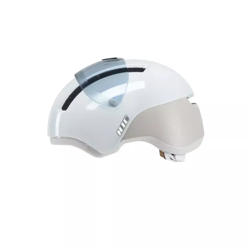 Capacete de bicicleta HJC Calido Plus, tamanho S (51–56 cm), In-Mold, viseira magnética, 350 g, branco/cinzento