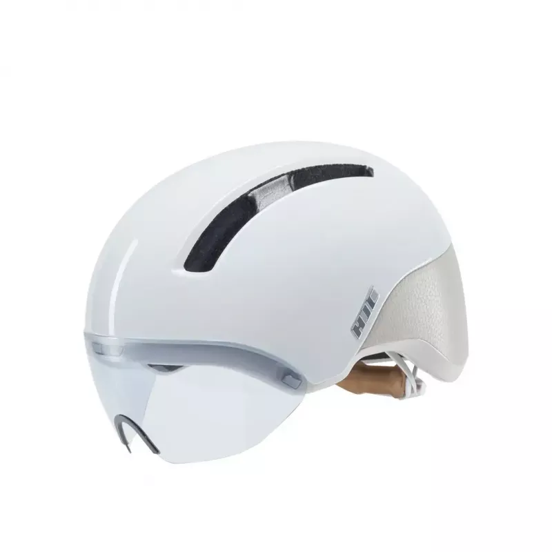 Capacete de bicicleta HJC Calido Plus, tamanho S (51–56 cm), In-Mold, viseira magnética, 350 g, branco/cinzento