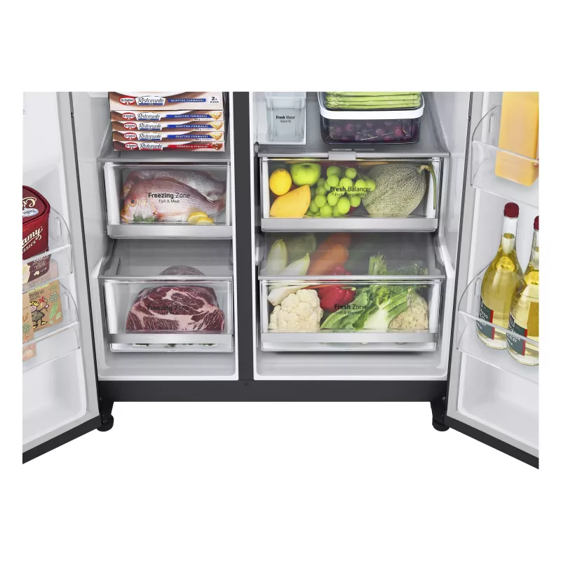 Frigorífico side-by-side LG InstaView GSGV81EPLL de instalação livre 635 L preto