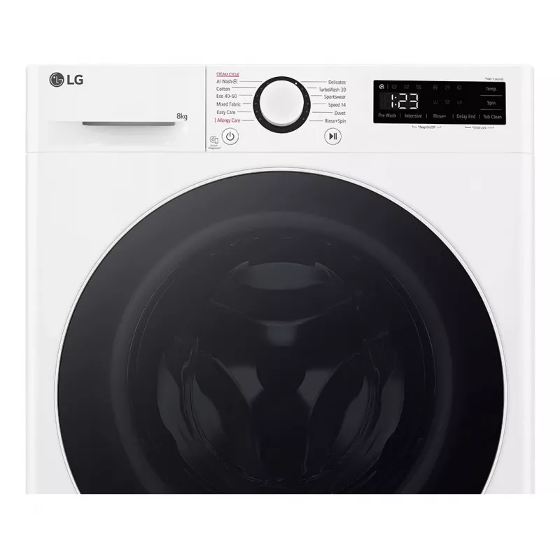 Máquina de lavar LG F2WR508S0W de carga frontal 8 kg 1160 rpm preta, branca