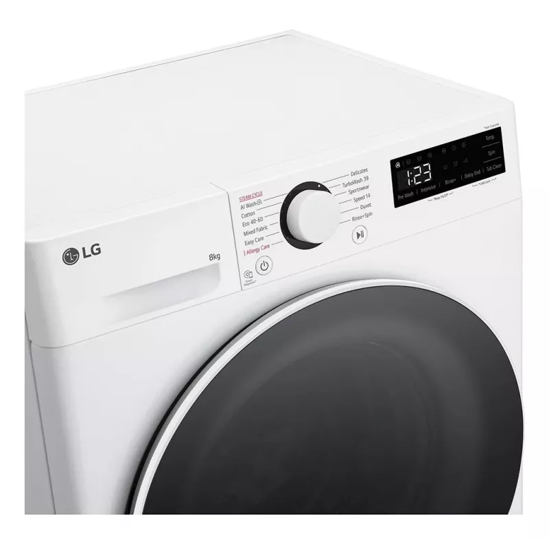 Máquina de lavar LG F2WR508S0W de carga frontal 8 kg 1160 rpm preta, branca