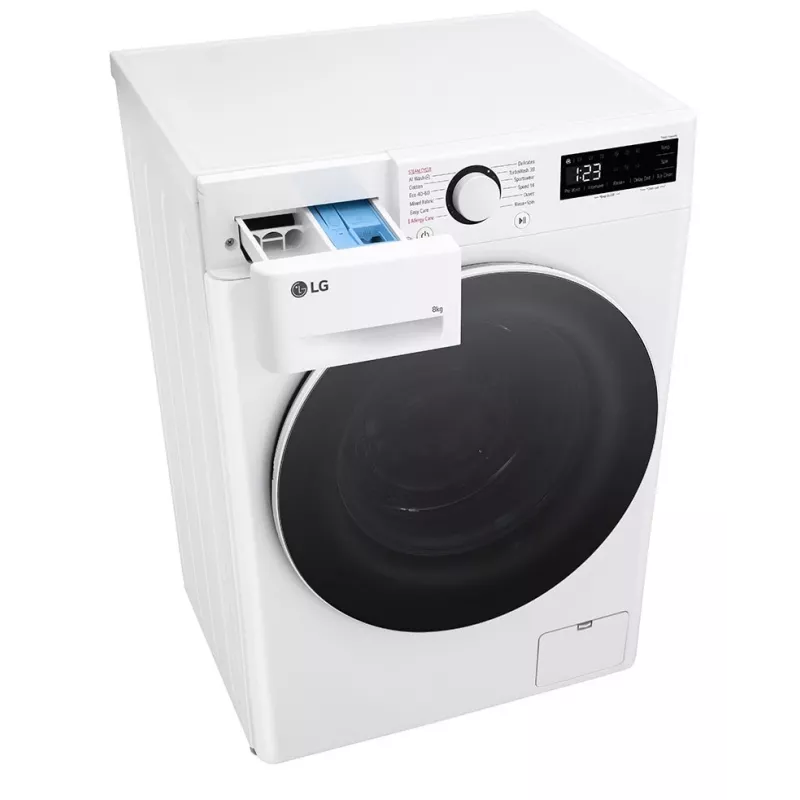 Máquina de lavar LG F2WR508S0W de carga frontal 8 kg 1160 rpm preta, branca