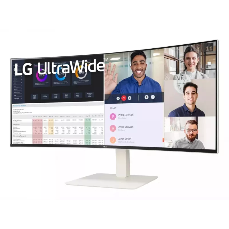 Monitor de computador LG 38WR85QC-W 96,5 cm (38 polegadas) 3840 x 1600 píxeis UltraWide Quad HD LCD branco
