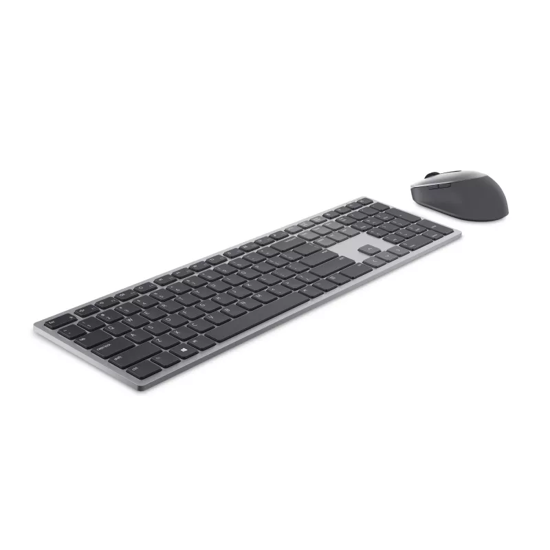 DELL Pro Plus Teclado e rato - KM7321W - UK (QWERTY), Full-Size (100%), sem fios, RF Wireless + Bluetooth, QWERTY, cinzento, titânio, rato incluído
