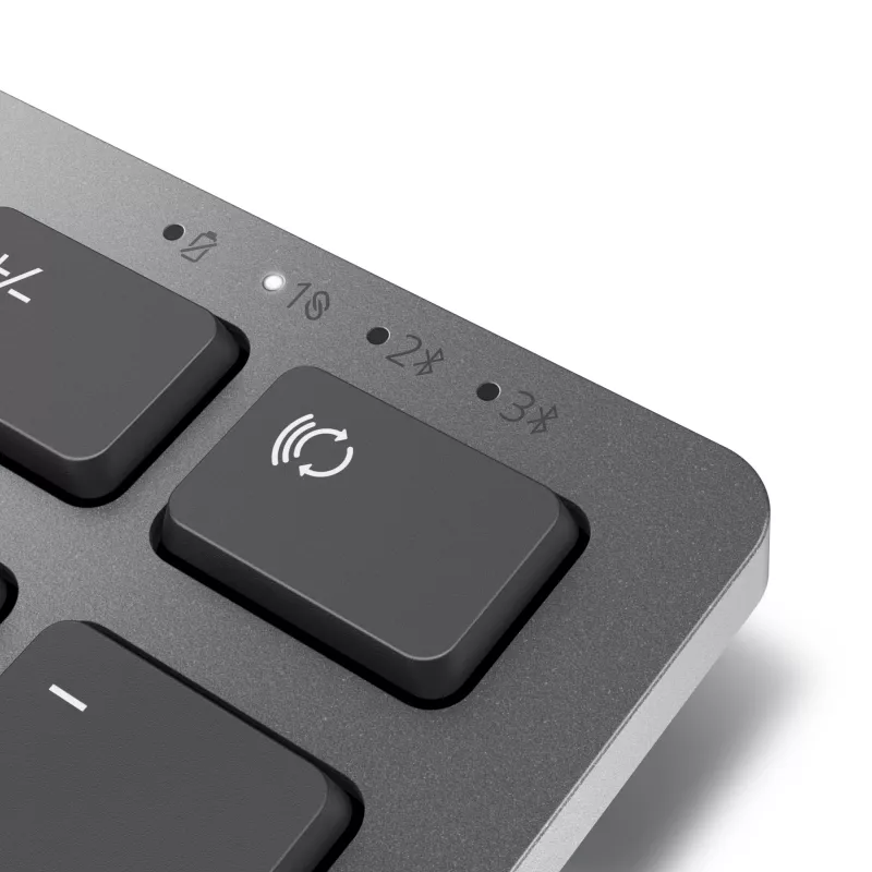 DELL Pro Plus Teclado e rato - KM7321W - UK (QWERTY), Full-Size (100%), sem fios, RF Wireless + Bluetooth, QWERTY, cinzento, titânio, rato incluído