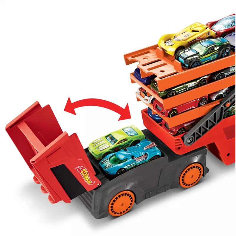 Hot Wheels City Mega Hauler com espaço para até 50 carros à escala 1:64, a partir dos 3 anos