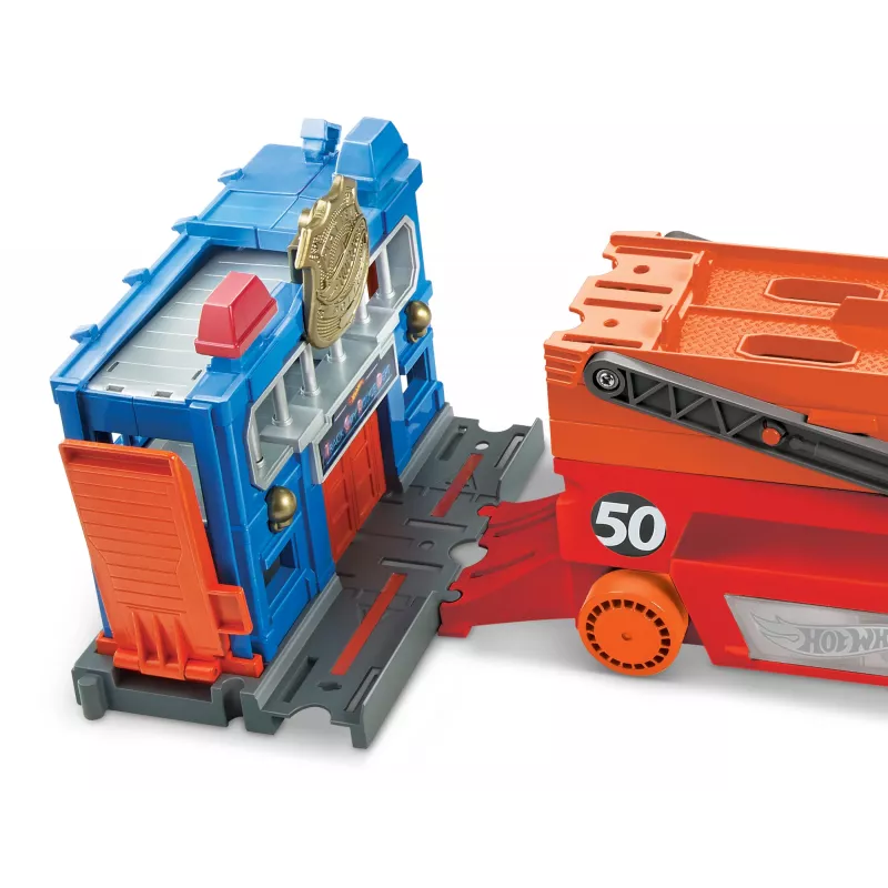 Hot Wheels City Mega Hauler com espaço para até 50 carros à escala 1:64, a partir dos 3 anos