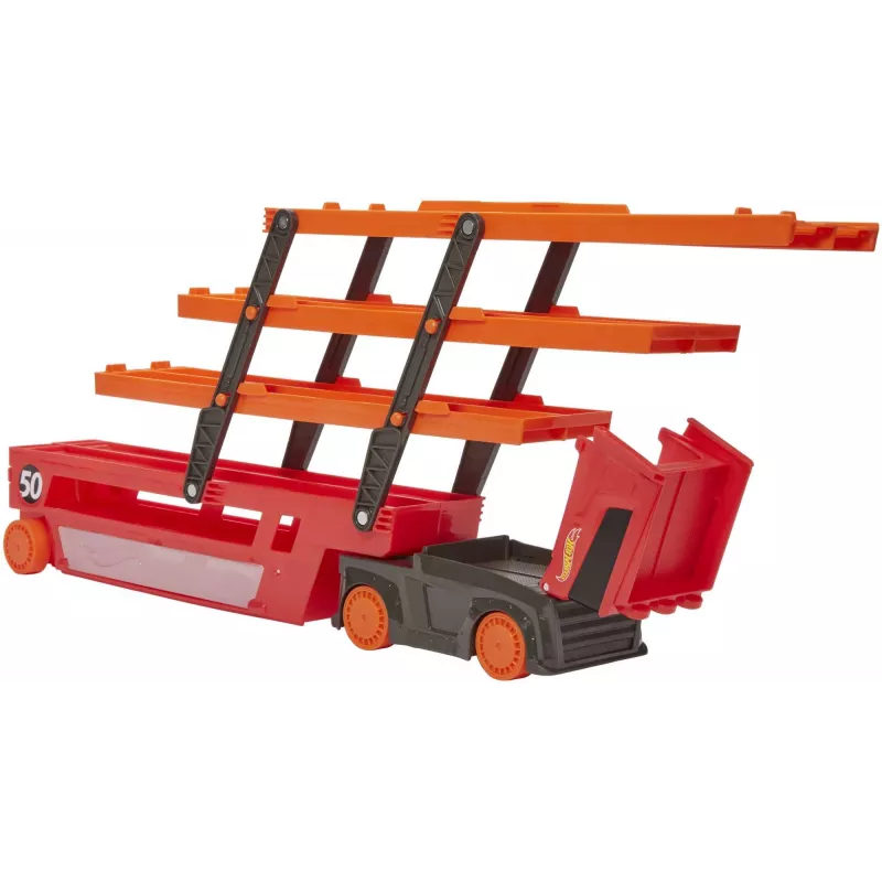 Hot Wheels City Mega Hauler com espaço para até 50 carros à escala 1:64, a partir dos 3 anos