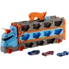 Hot Wheels City Speedway Hauler Carrier com 3 carros de brinquedo, conjunto de veículos, 4 ano(s), plástico, cinzento, multicolor