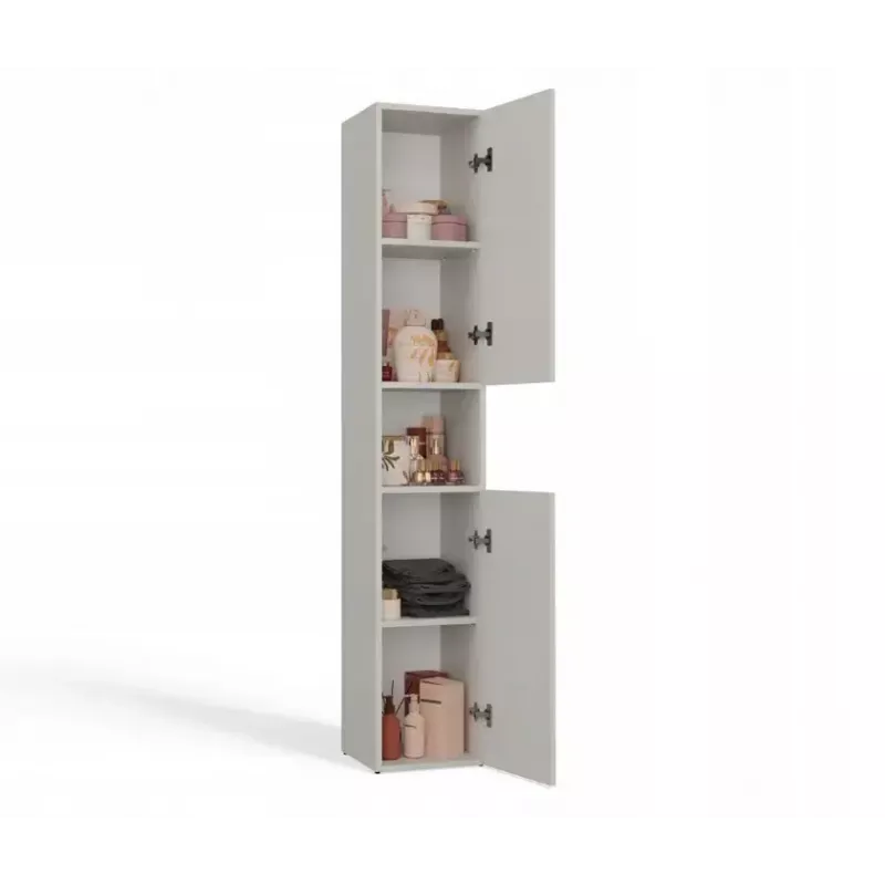 Armário de casa de banho Top E Shop NEL, independente 2 portas, laminado em cashmere, 1740×310×300 mm, 5 prateleiras