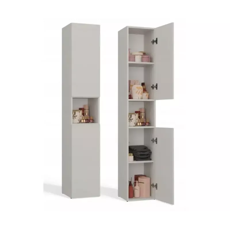 Armário de casa de banho Top E Shop NEL, independente 2 portas, laminado em cashmere, 1740×310×300 mm, 5 prateleiras