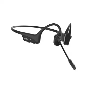 SHOKZ OpenComm2 2025 Upgrade Headset Bluetooth de condução óssea sem fios para videoconferências com porta de carregamento USB-C | 16 h de tempo de conversação, 29 m de alcance, 1 h de carregamento | Com microfone de arco com cancelamento de ruído, preto