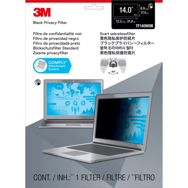 3M 7100194175 Filtro de privacidade 39,6 cm (15,6 polegadas) portátil filtro de privacidade sem moldura