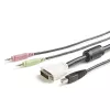 StarTech.com Cabo KVM USB DVI 4-em-1 de 1,8 m com áudio e microfone