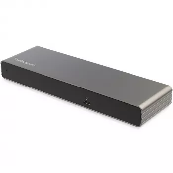 StarTech.com Dock Thunderbolt 3 – Estação de acoplamento TB3 para portátil com monitor Dual-4K-60-Hz com DisplayPort, HDMI e VGA 1080p – 85 W Power Delivery e potência de carregamento – 2x USB-A, Ethernet – Mac e Windows