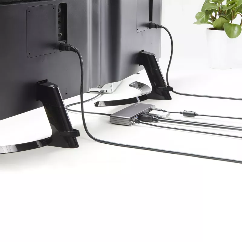 StarTech.com Dock Thunderbolt 3 – Estação de acoplamento TB3 para portátil com monitor Dual-4K-60-Hz com DisplayPort, HDMI e VGA 1080p – 85 W Power Delivery e potência de carregamento – 2x USB-A, Ethernet – Mac e Windows