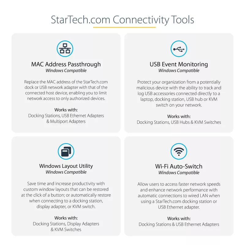 StarTech.com Dock Thunderbolt 3 – Estação de acoplamento TB3 para portátil com monitor Dual-4K-60-Hz com DisplayPort, HDMI e VGA 1080p – 85 W Power Delivery e potência de carregamento – 2x USB-A, Ethernet – Mac e Windows