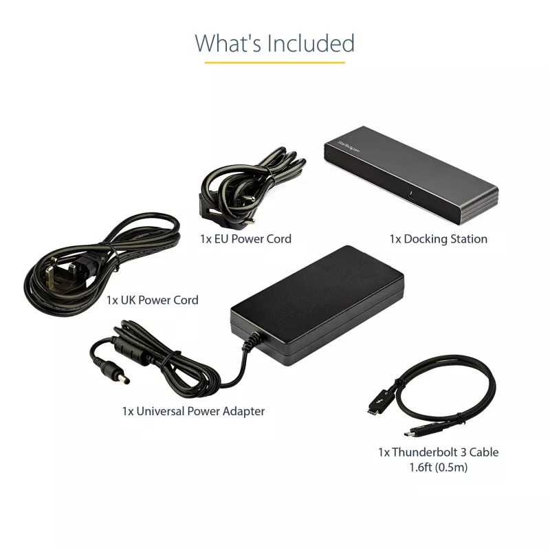 StarTech.com Dock Thunderbolt 3 – Estação de acoplamento TB3 para portátil com monitor Dual-4K-60-Hz com DisplayPort, HDMI e VGA 1080p – 85 W Power Delivery e potência de carregamento – 2x USB-A, Ethernet – Mac e Windows