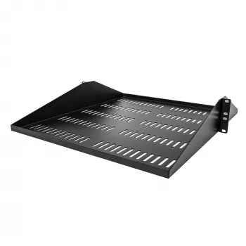 StarTech.com Prateleira de rack de servidor 2U, montagem central, tabuleiro cantilever rackmount ventilado universal para rack de rede de 19 polegadas, aço robusto, capacidade de 91 kg, 50,8 cm de profundidade, preto