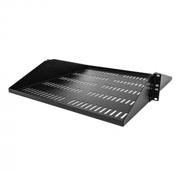 StarTech.com Prateleira de rack de servidor 2U, montagem central, tabuleiro cantilever rackmount ventilado universal para rack de rede de 19 polegadas, aço robusto, capacidade de 91 kg, 50,8 cm de profundidade, preto