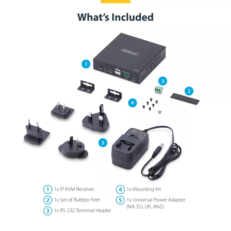 StarTech.com Recetor HDMI KVM sobre rede IP para a série de produtos IH2006, 4K 60Hz, sem drivers, AVoIP, incl. kit de montagem, apenas recetor
