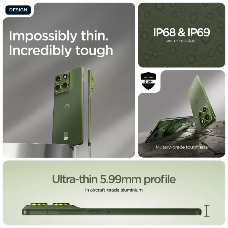 Motorola edge 70 17 cm (6.7 polegadas) Dual SIM Android 16.0 5G USB-C 12 GB 512 GB 4800 mAh verde