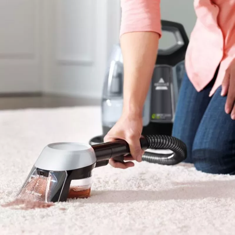Máquina de limpeza de tapetes Bissell SpotClean Pet Plus húmido e seco preto, transparente