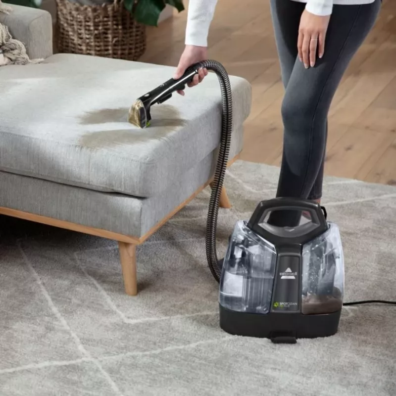 Máquina de limpeza de tapetes Bissell SpotClean Pet Plus húmido e seco preto, transparente