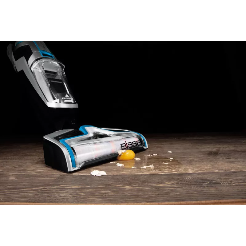 Aspirador vertical/escova elétrica Bissell 2582Q aspirador com unidade de base bateria húmido e seco sem saco 250 W preto, azul, prateado