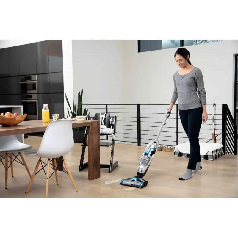 Aspirador vertical/escova elétrica Bissell 2582Q aspirador com unidade de base bateria húmido e seco sem saco 250 W preto, azul, prateado
