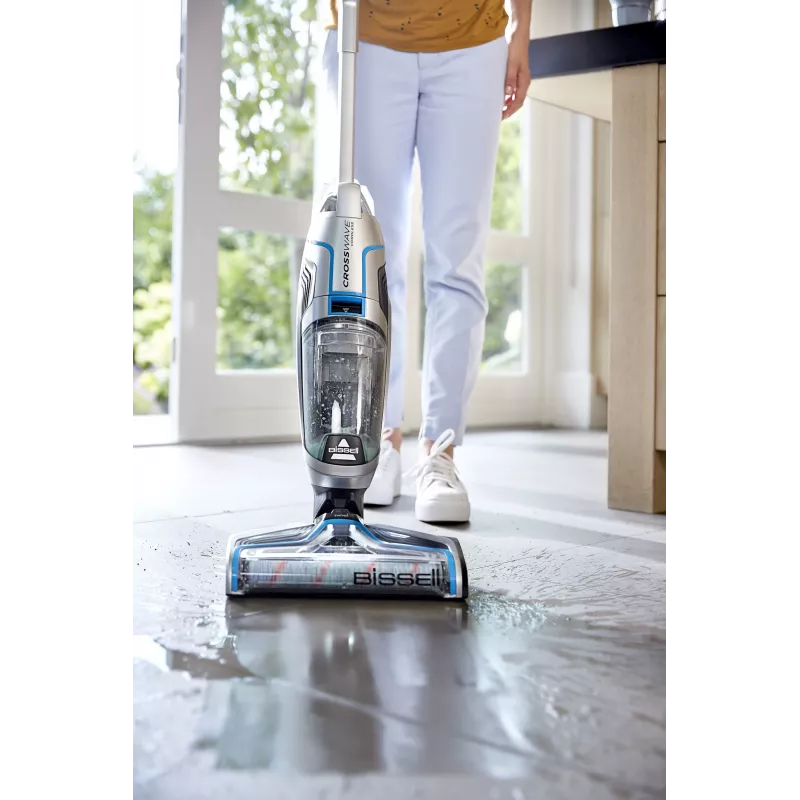 Aspirador vertical/escova elétrica Bissell 2582Q aspirador com unidade de base bateria húmido e seco sem saco 250 W preto, azul, prateado