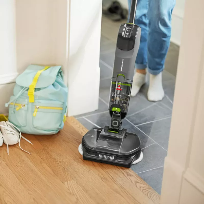 Aspirador vertical Bissell SpinWave + Vac Pet Pro bateria húmido e seco corrente de vórtice saco 0,4 l preto, cinzento