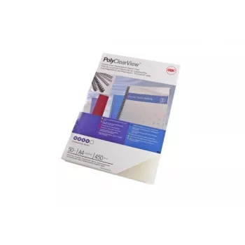 Capa de encadernação GBC Poly Clear View A4 450 mícron mate, A4, policloreto de vinilo (PVC), transparente, mate, 0,45 mm, 50 unid.