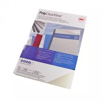 Capa de encadernação GBC Poly Clear View A4 350 mícron translúcida, A4, policloreto de vinilo (PVC), transparente, mate, 0,35 mm, 210 mm