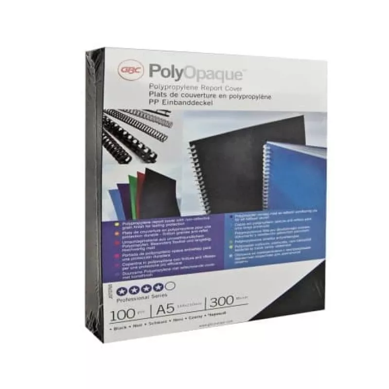 Capa de encadernação GBC Poly Opaque A4 300 mícron, A4, policloreto de vinilo (PVC), azul, mate, 0,3 mm, 100 unid.