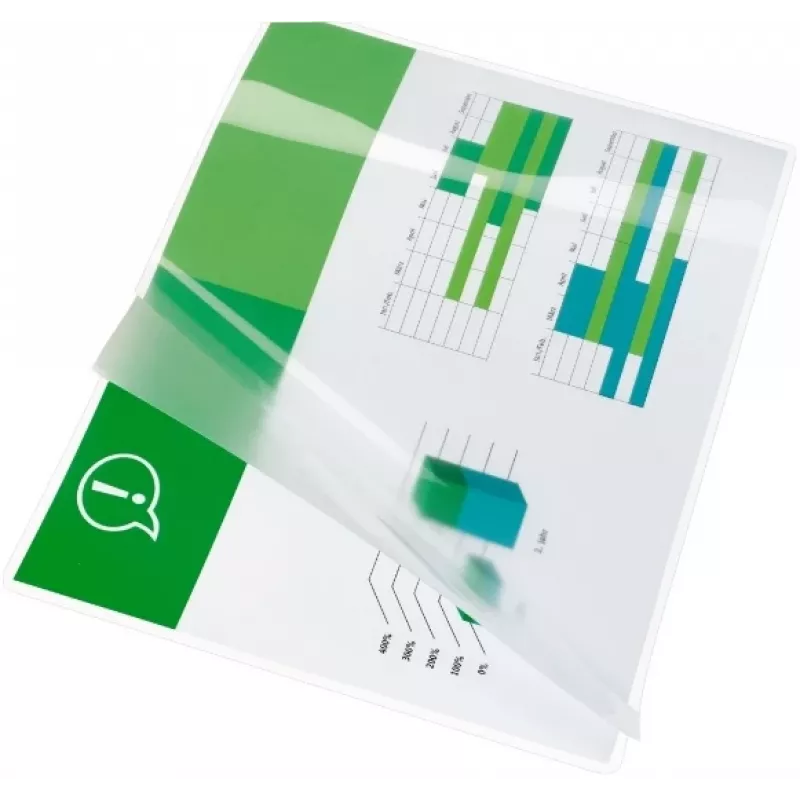 Película de plastificação GBC A7 125 mícron, brilhante, transparente, A7, 105 mm, 74 mm, 100 unid.