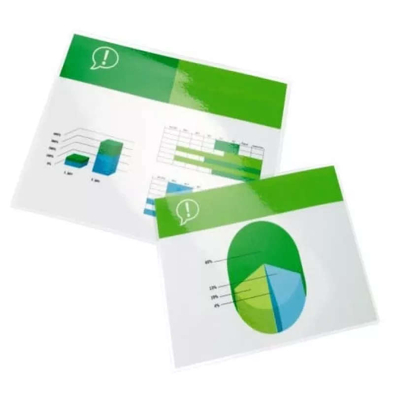 Películas de plastificação GBC A2 125 mícron, brilhante, transparente, A2, 0,125 mm, 100 unid.