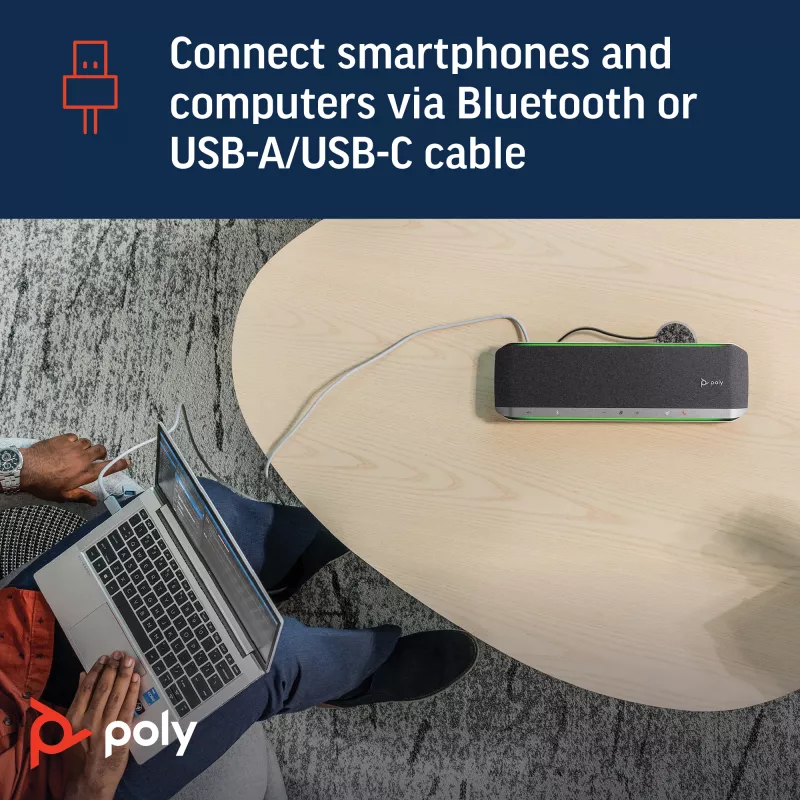 Speakerphone HP Poly Sync 60, prateado, Windows 10, Windows 11, MacOS, RoHS, Federal Communications Commission (FCC), CE, 37 mm, 116 mm