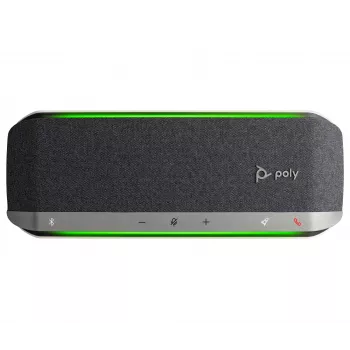 Speakerphone HP Poly Sync 40 USB-A USB-C, prateado, Windows 10, Windows 11, MacOS, 30 h, RoHS, Federal Communications Commission (FCC), CE, 38 mm