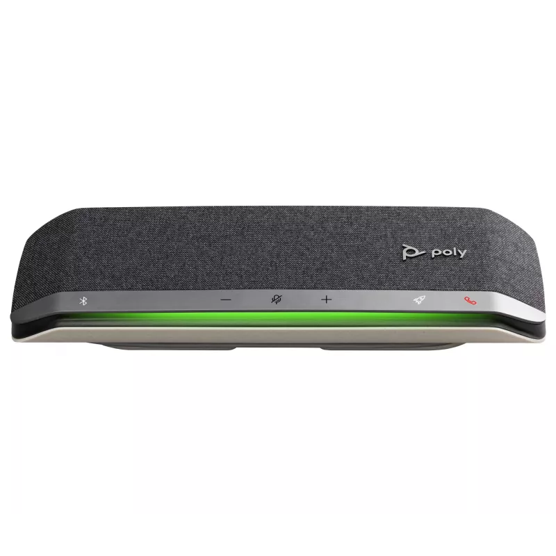 Speakerphone HP Poly Sync 40 USB-A USB-C, prateado, Windows 10, Windows 11, MacOS, 30 h, RoHS, Federal Communications Commission (FCC), CE, 38 mm
