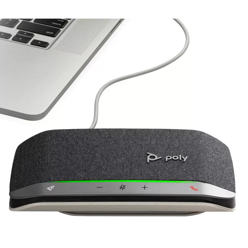 Speakerphone HP Poly Sync 20 USB-A, PC, prateado, 0,715 m, IP64, Windows 10, Windows 11, MacOS