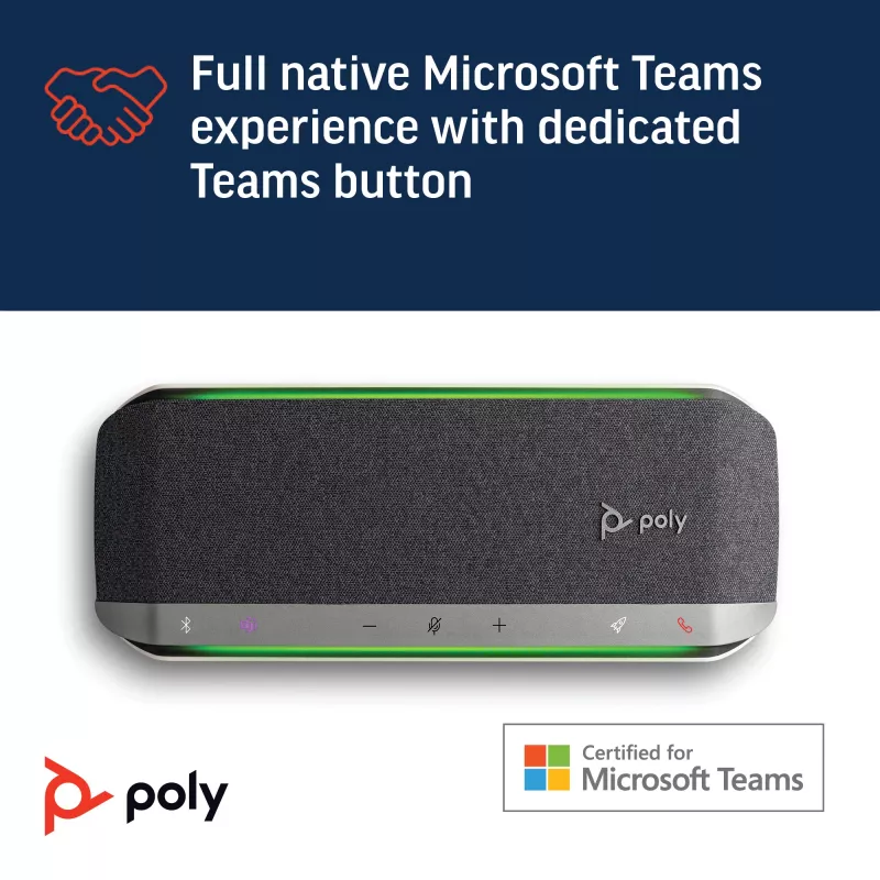 Speakerphone HP Poly Sync 40+ certificado Microsoft Teams USB-A USB-C + adaptador BT700 USB-A